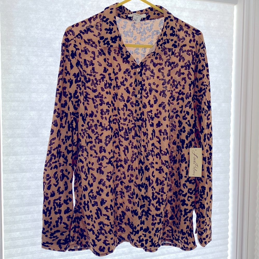 2X LOVE POTION cheetah print button down nwt